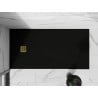 Mexen Stone+ rectangular composite shower tray 160 x 100 cm, black, gold cover - 44701016-G