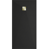 Mexen Stone+ composite rectangular shower tray 200 x 100 cm, black, gold cover - 44701020-G