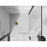 Mexen Stone+ composite square shower tray 80 x 80 cm, white, with gold cover - 44108080-G