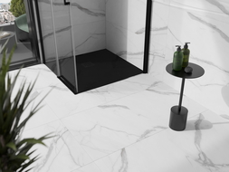 Mexen Stone+ composite square shower tray 70 x 70 cm, black, black cover - 44707070-B