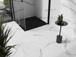 Mexen Stone+ composite square shower tray 90 x 90 cm, black, black cover - 44709090-B