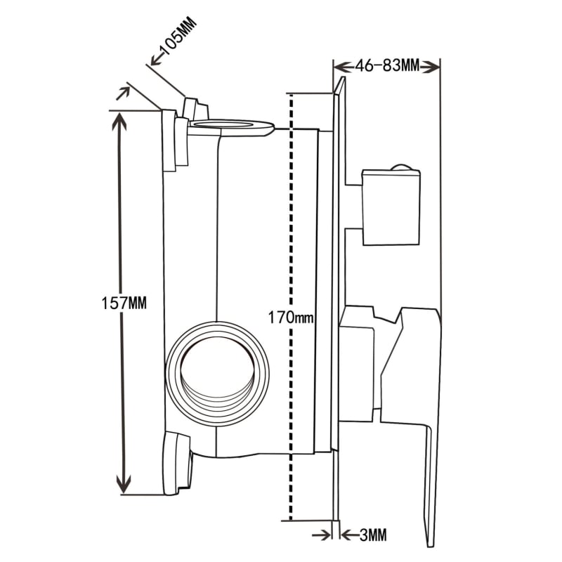 Mexen Uno concealed bath-shower faucet, chrome - 71435-00