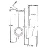 Mexen Uno concealed bath-shower faucet, chrome - 71435-00