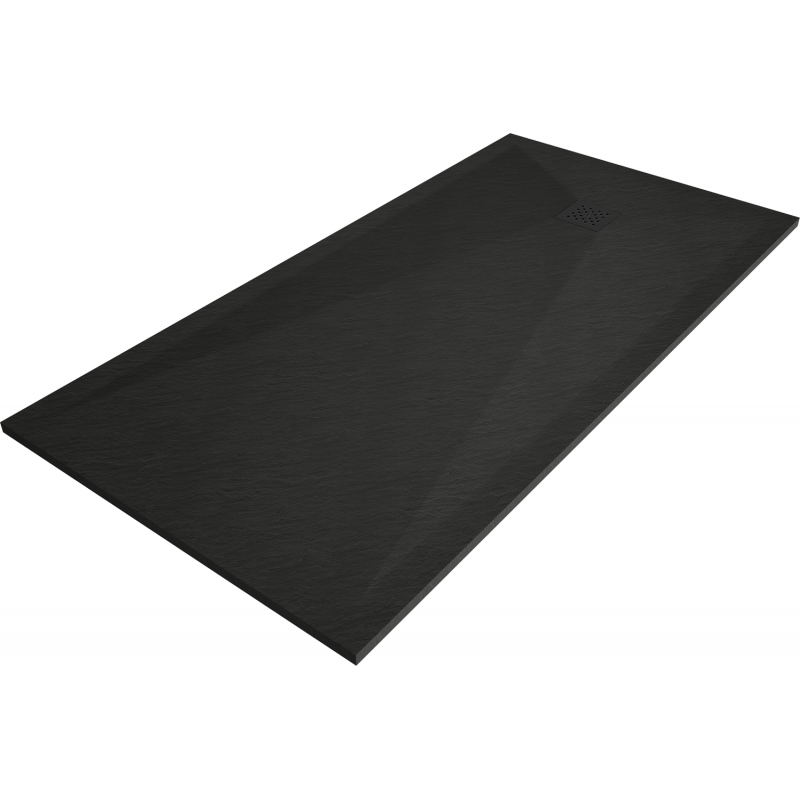 Mexen Stone+ rectangular composite shower tray 180 x 90 cm, black, black cover - 44709018-B
