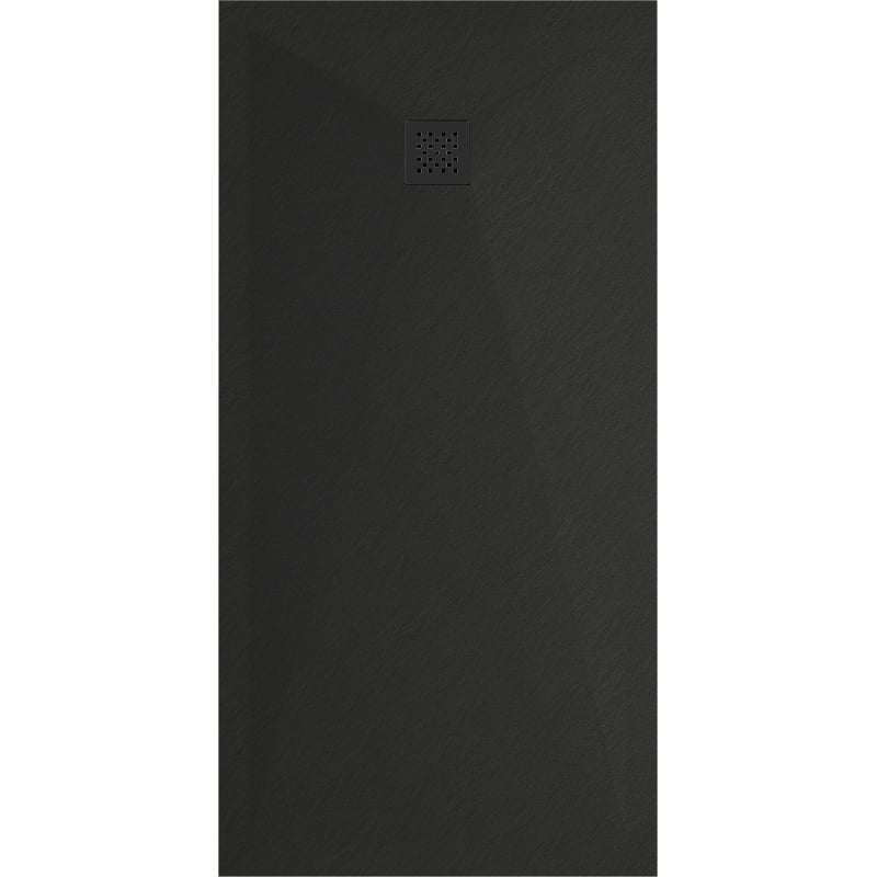 Mexen Stone+ composite rectangular shower tray 180 x 100 cm, black, black cover - 44701018-B