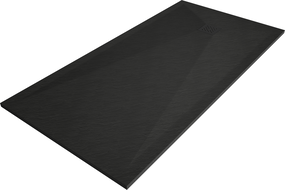 Mexen Stone+ rectangular composite shower tray 160 x 80 cm, black, black cover - 44708016-B