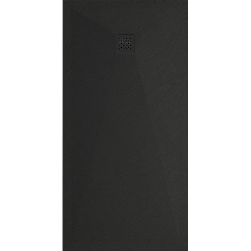 Mexen Stone+ rectangular composite shower tray 180 x 70 cm, black, black cover - 44707018-B