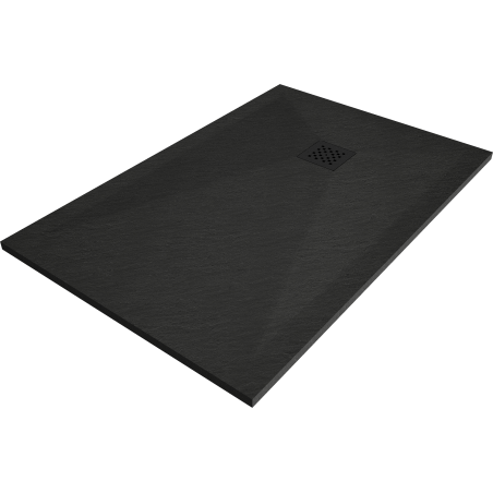 Mexen Stone+ Rectangular Composite Shower Tray 100 x 80 cm, Black, Black Cover - 44708010-B