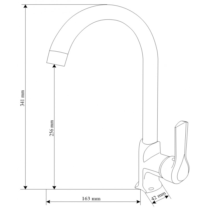 Mexen Sabre kitchen faucet, chrome - 72190-00