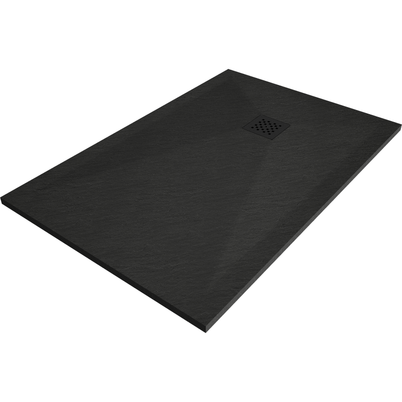 Mexen Stone+ Rectangular Composite Shower Tray 80 x 70 cm, Black, Black Cover - 44707080-B