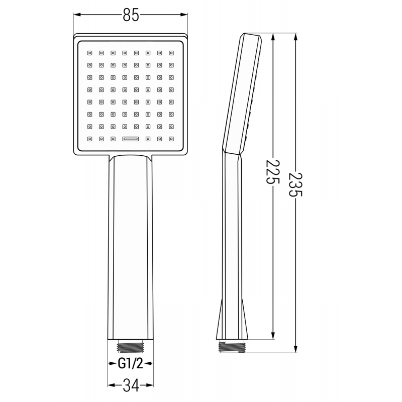 Mexen R-45 1-function shower handle, black - 79545-70