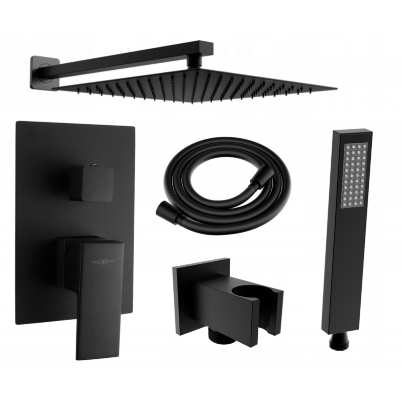 Mexen Uno DR02 concealed shower set, black - 71435DR02-70