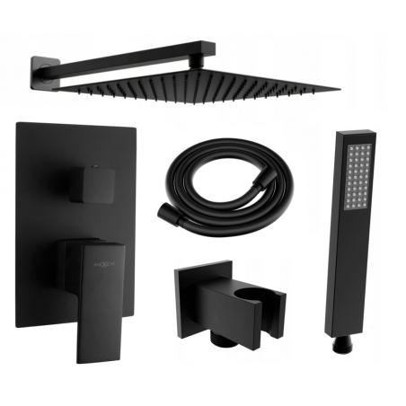 Mexen Uno DR02 flush-mount shower set, Black - 71435DR02-70