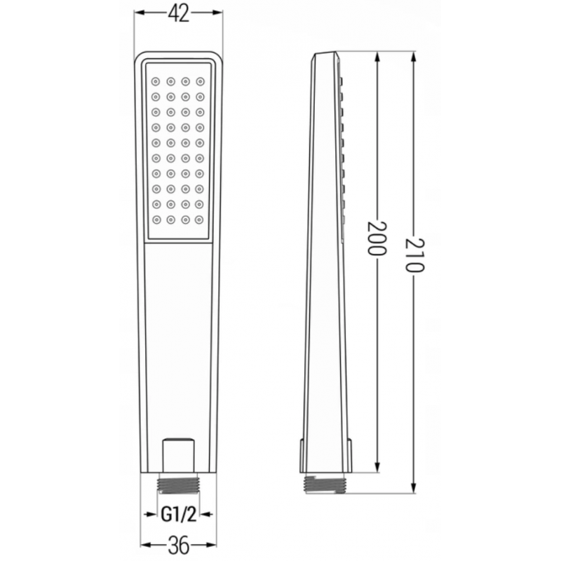 Mexen Uno DR72 concealed shower set, black - 71435DR72-70