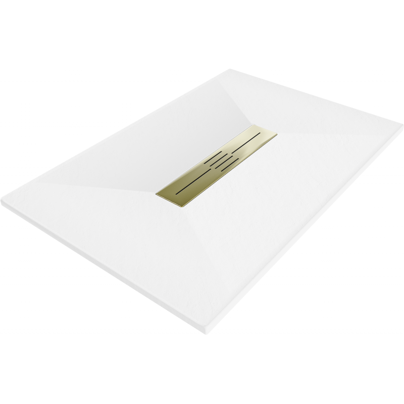 Mexen Toro rectangular shower tray SMC 110 x 70 cm, white, gold cover - 43107011-G
