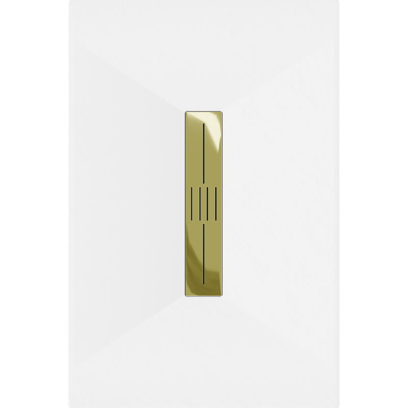 Mexen Toro rectangular SMC shower tray 100 x 70 cm, white, gold cover - 43107010-G