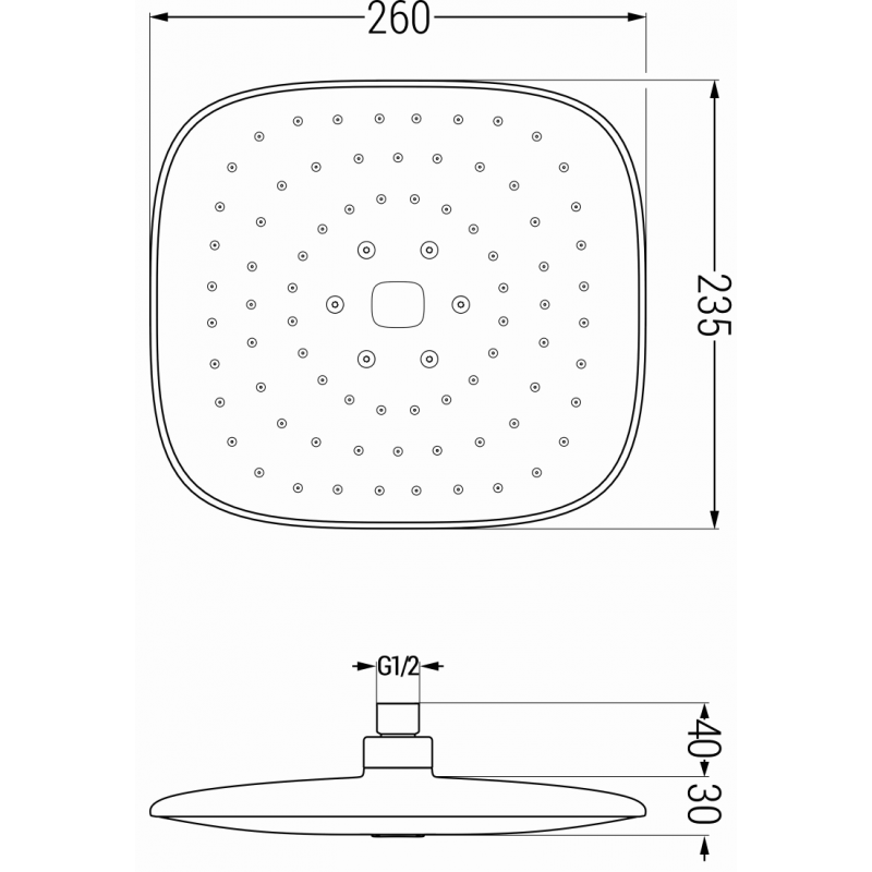 Mexen Uno DR33 Concealed Shower Set, Chrome - 71435DR33-00