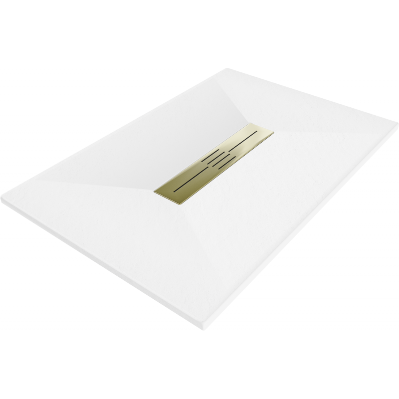 Mexen Toro rectangular shower tray SMC 120 x 90 cm, white, gold cover - 43109012-G