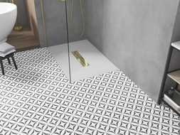 Mexen Toro rectangular SMC shower tray 140 x 90 cm, white, gold cover - 43109014-G