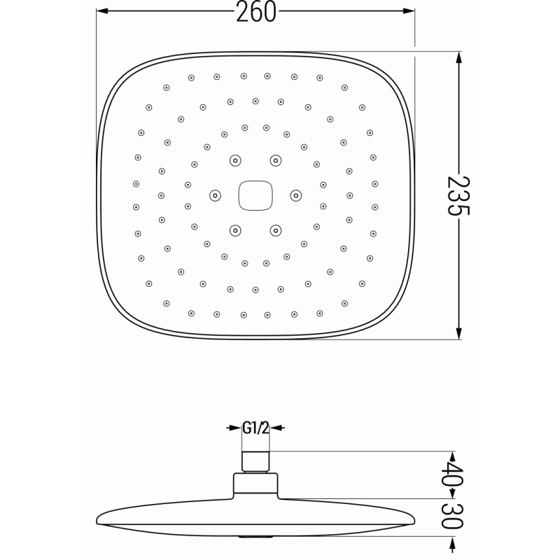 Mexen Uno DR33 concealed shower set, black - 71435DR33-70
