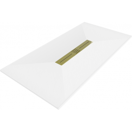 Mexen Toro rectangular shower tray SMC 200 x 70 cm, white, gold cover - 43107020-G