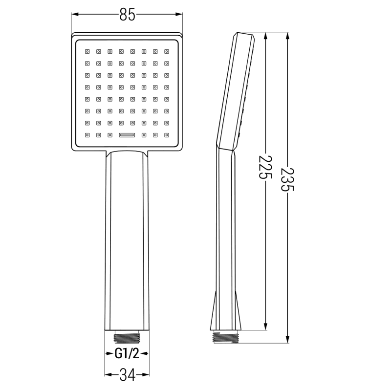Mexen Uno DR45 concealed shower set, chrome - 71435DR45-00