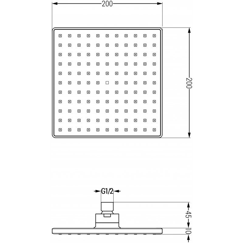 Mexen Uno DR45 concealed shower set, gold - 71435DR45-50