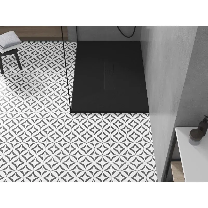 Mexen Toro rectangular shower tray SMC 100 x 80 cm, black, black cover - 43708010-B