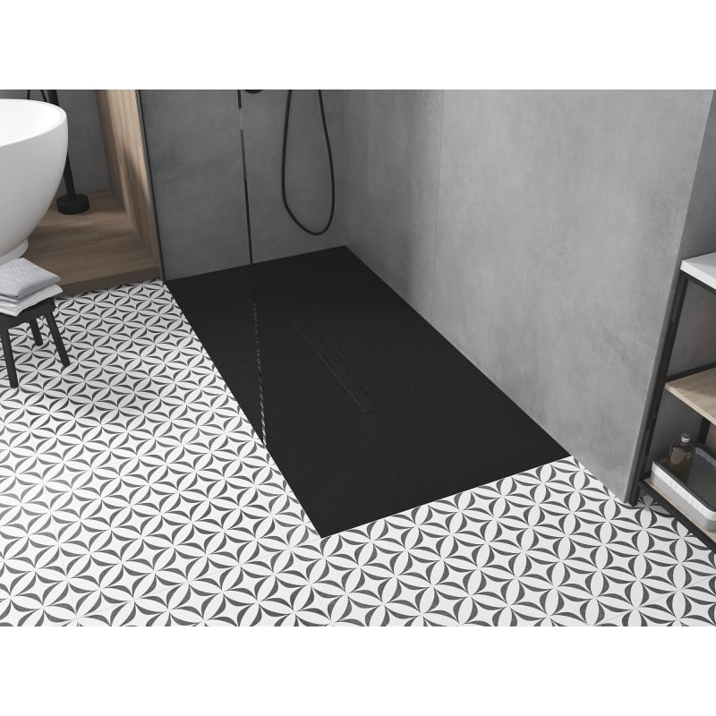 Mexen Toro rectangular SMC shower tray 170 x 70 cm, black, black cover - 43707017-B