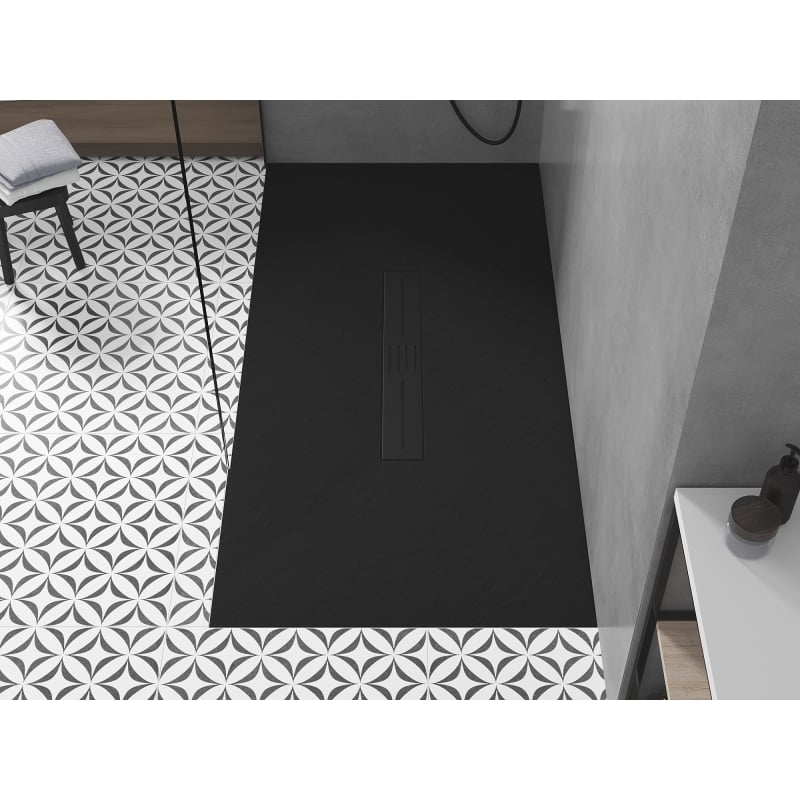 Mexen Toro rectangular SMC shower tray 170 x 70 cm, black, black cover - 43707017-B