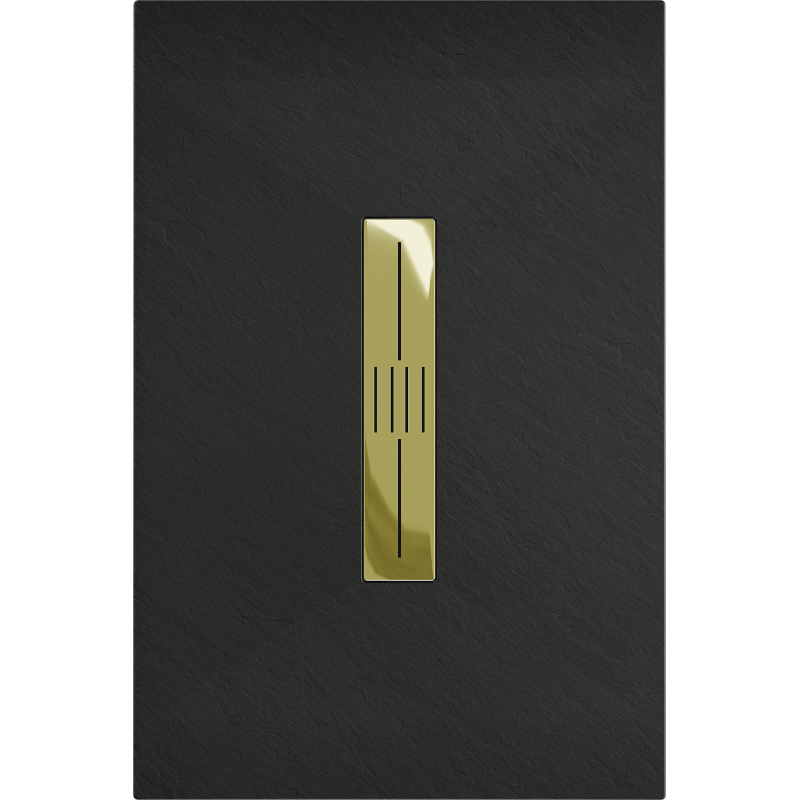 Mexen Toro rectangular shower tray SMC 120 x 70 cm, black, gold cover - 43707012-G