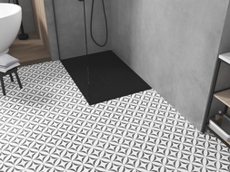 Mexen Toro SMC Rectangle Shower Tray 130 x 70 cm, Black, Black Cover - 43707013-B