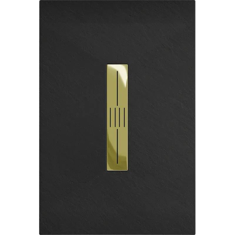 Mexen Toro rectangular shower tray SMC 100 x 80 cm, black, gold cover - 43708010-G