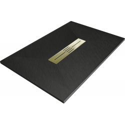 Mexen Toro rectangular shower tray SMC 110 x 90 cm, black, gold cover - 43709011-G