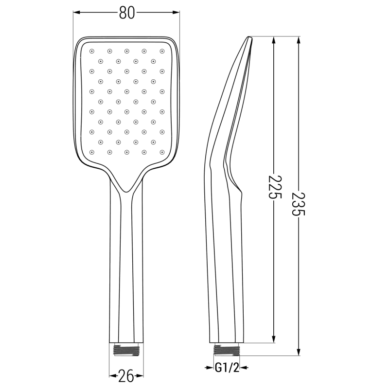 Mexen Uno DR62 concealed shower set, black - 71435DR62-70