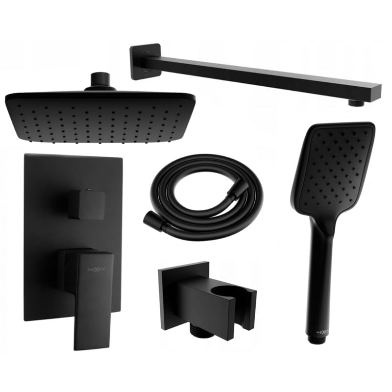 Mexen Uno DR62 concealed shower set, black - 71435DR62-70