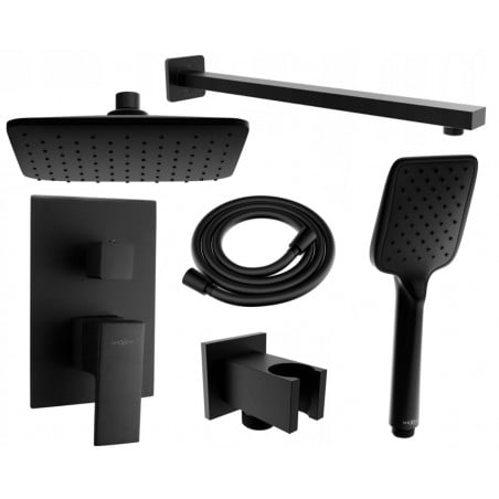 Mexen Uno DR62 concealed shower set, black - 71435DR62-70