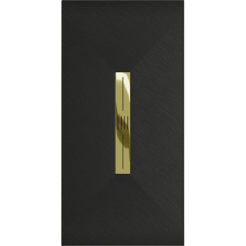 Mexen Toro rectangular SMC shower tray 180 x 70 cm, black, gold cover - 43707018-G