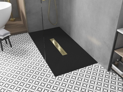 Mexen Toro rectangular SMC shower tray 200 x 80 cm, black, gold cover - 43708020-G