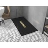 Mexen Toro rectangular SMC shower tray 160 x 90 cm, black, gold cover - 43709016-G