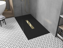 Mexen Toro rectangular shower tray SMC 170 x 90 cm, black, gold cover - 43709017-G