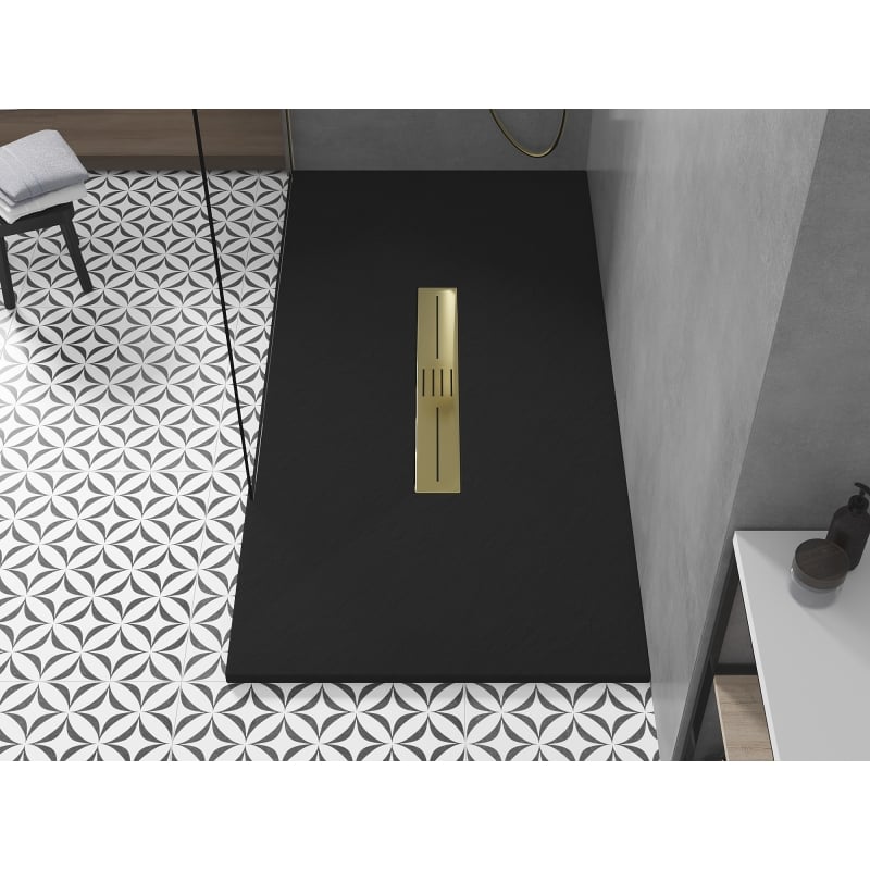 Mexen Toro rectangular SMC shower tray 170 x 90 cm, black, gold cover - 43709017-G