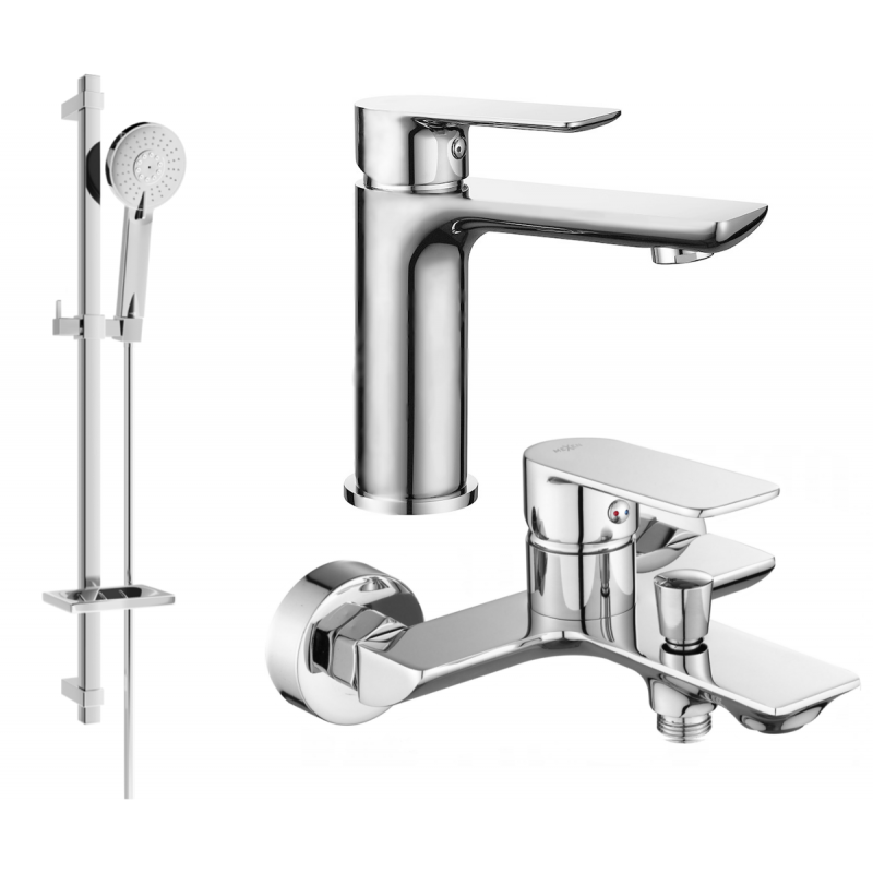 Mexen Alfa DQ40 bathtub set, Chrome - 745703DQ40-00