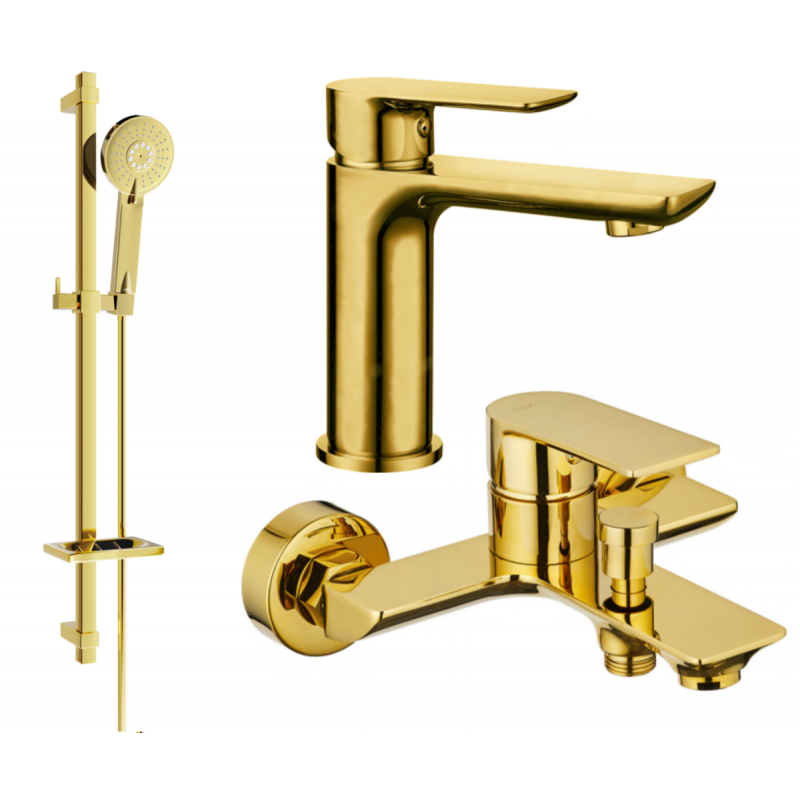Mexen Alfa DQ40 bathtub set, Gold - 745703DQ40-50
