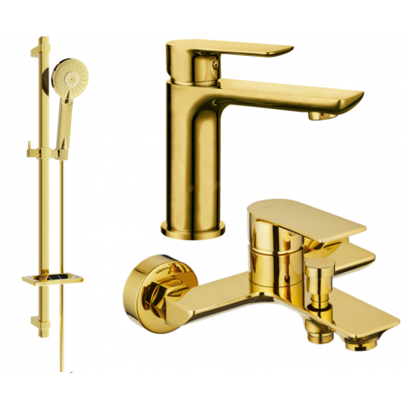 Mexen Alfa DQ40 bath set, gold - 745703DQ40-50
