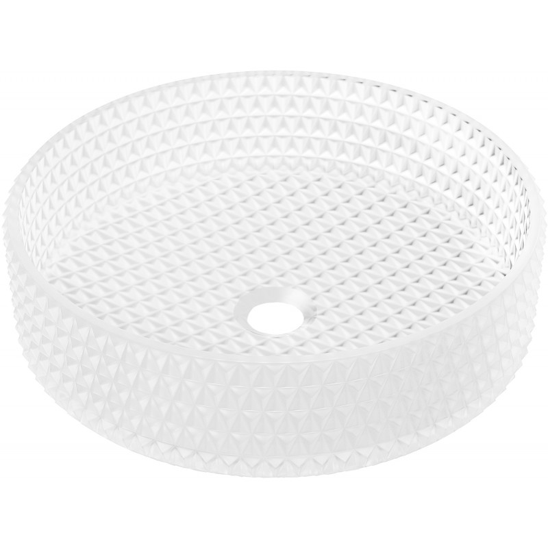 Mexen Aura glass countertop sink 39 x 39 cm, frosted glass - 24013930