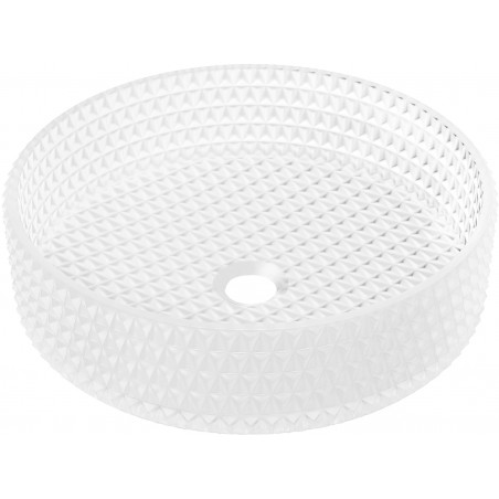 Mexen Aura glass countertop sink 39 x 39 cm, frosted glass - 24013930