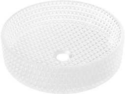 Mexen Aura glass worktop washbasin 39 x 39 cm, Frosted glass - 24013930