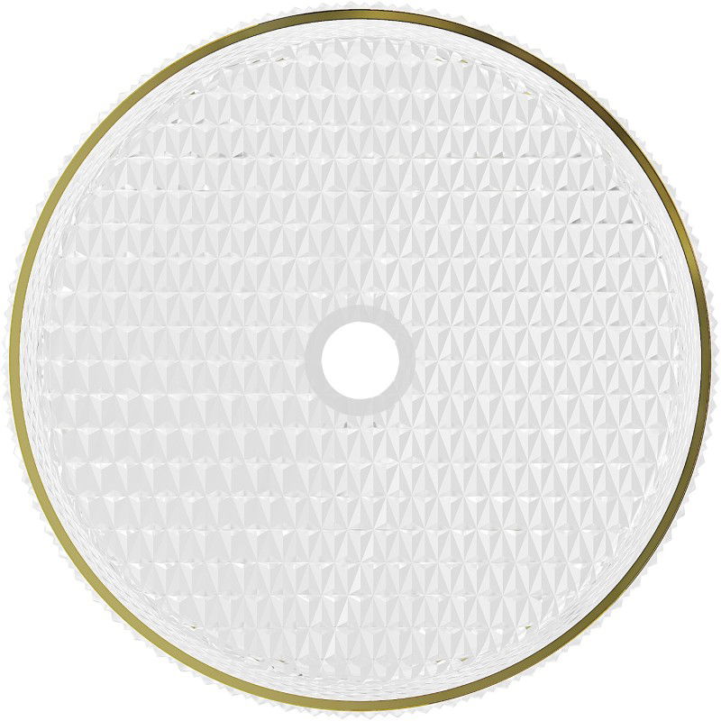 Mexen Aura glass countertop washbasin 39 x 39 cm, transparent/gold - 24013905