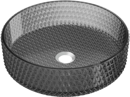 Mexen Aura glass worktop washbasin 39 x 39 cm, Black - 24013970